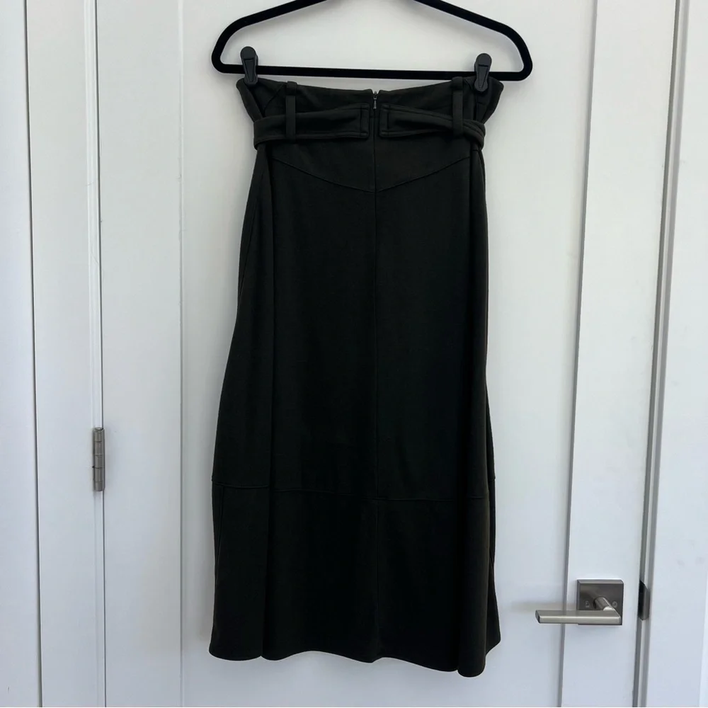 Vince Olive Green Wool Blend Midi Skirt